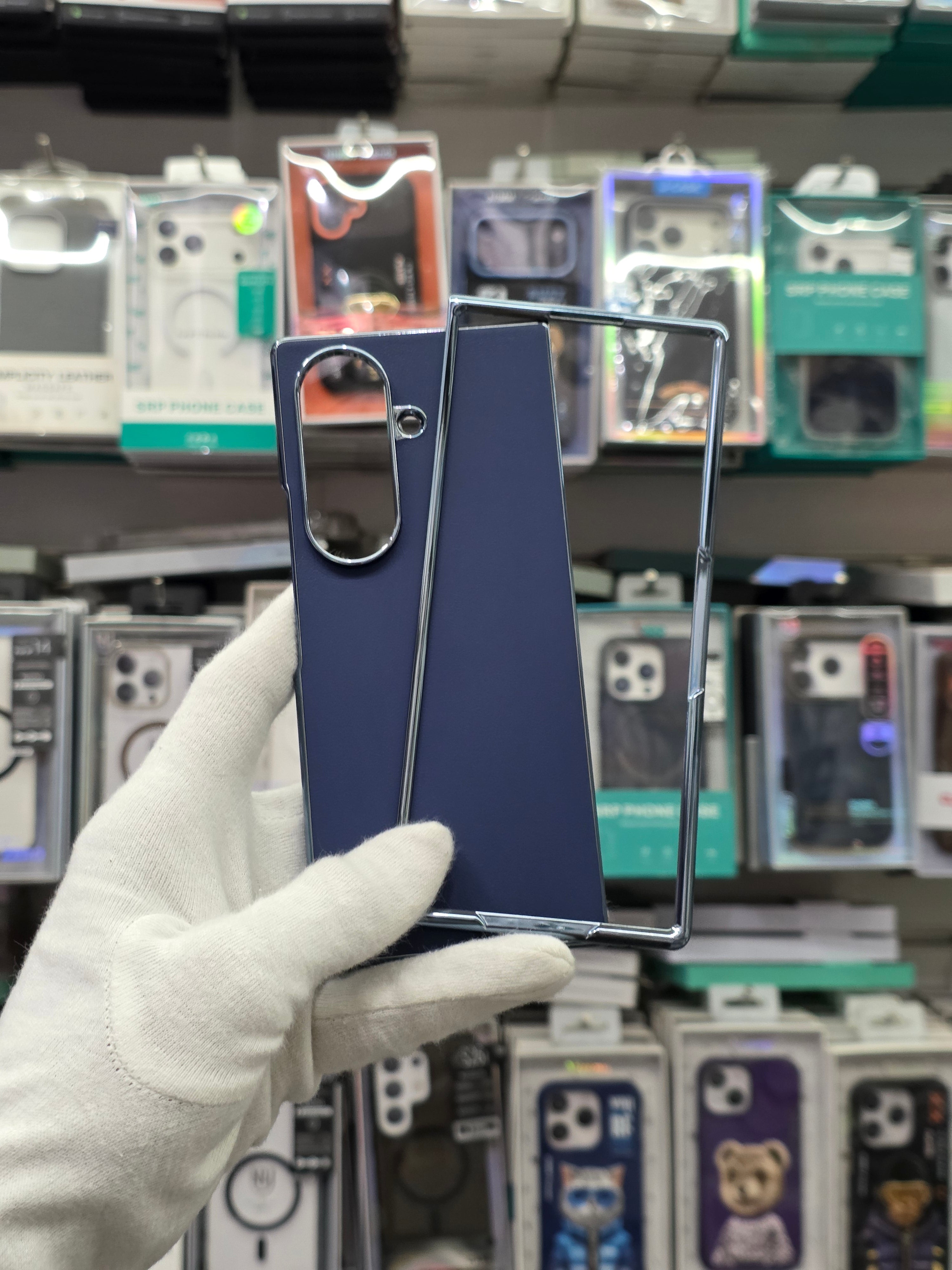 DFANS Pu Leather Chrome Plated Samsung Z Fold 8 Ultra Cover
