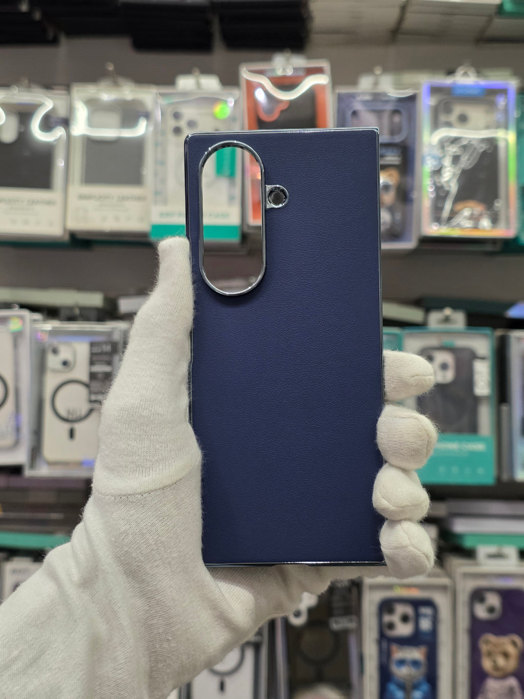 DFANS Pu Leather Chrome Plated Samsung Z Fold 8 Ultra Cover