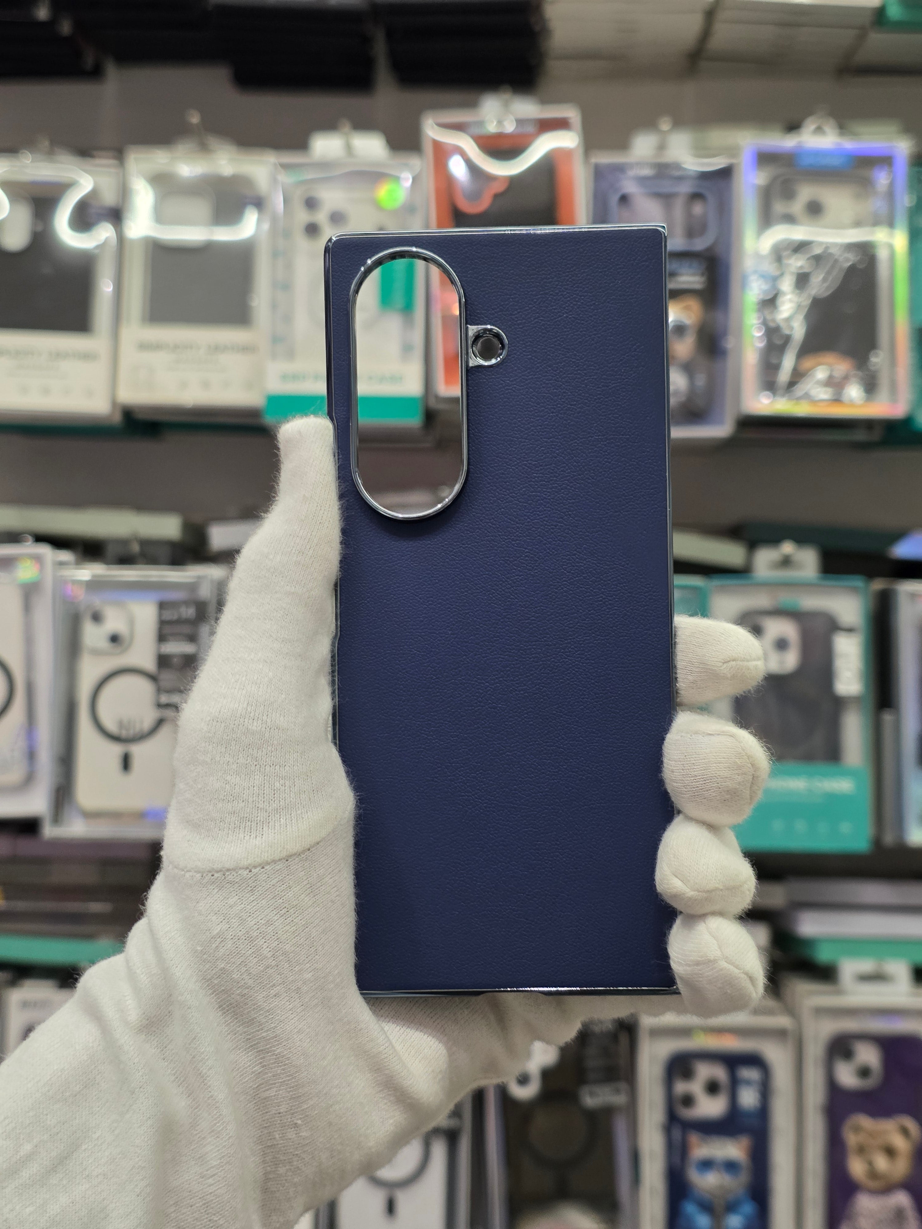DFANS Pu Leather Chrome Plated Samsung Z Fold 8 Ultra Cover
