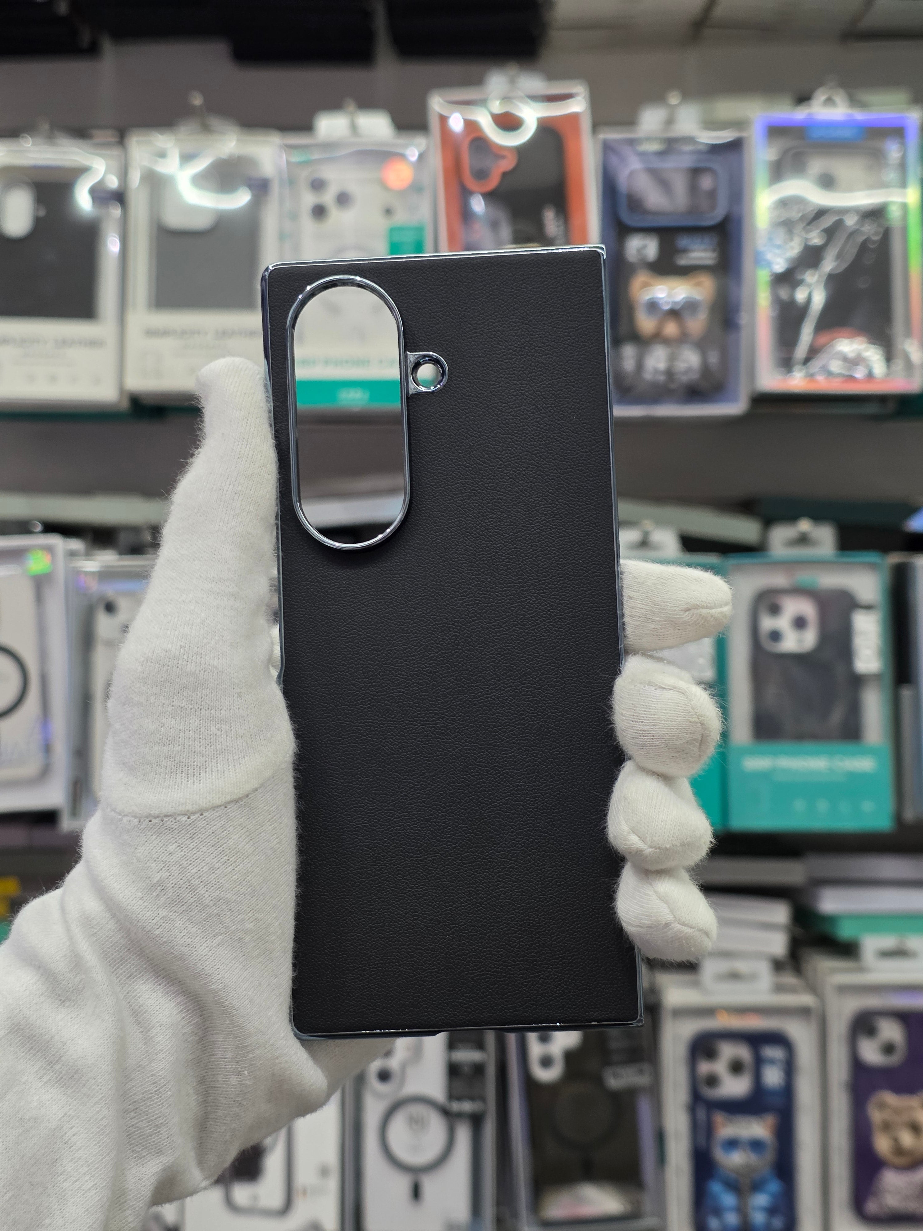 DFANS Pu Leather Chrome Plated Samsung Z Fold 8 Ultra Cover