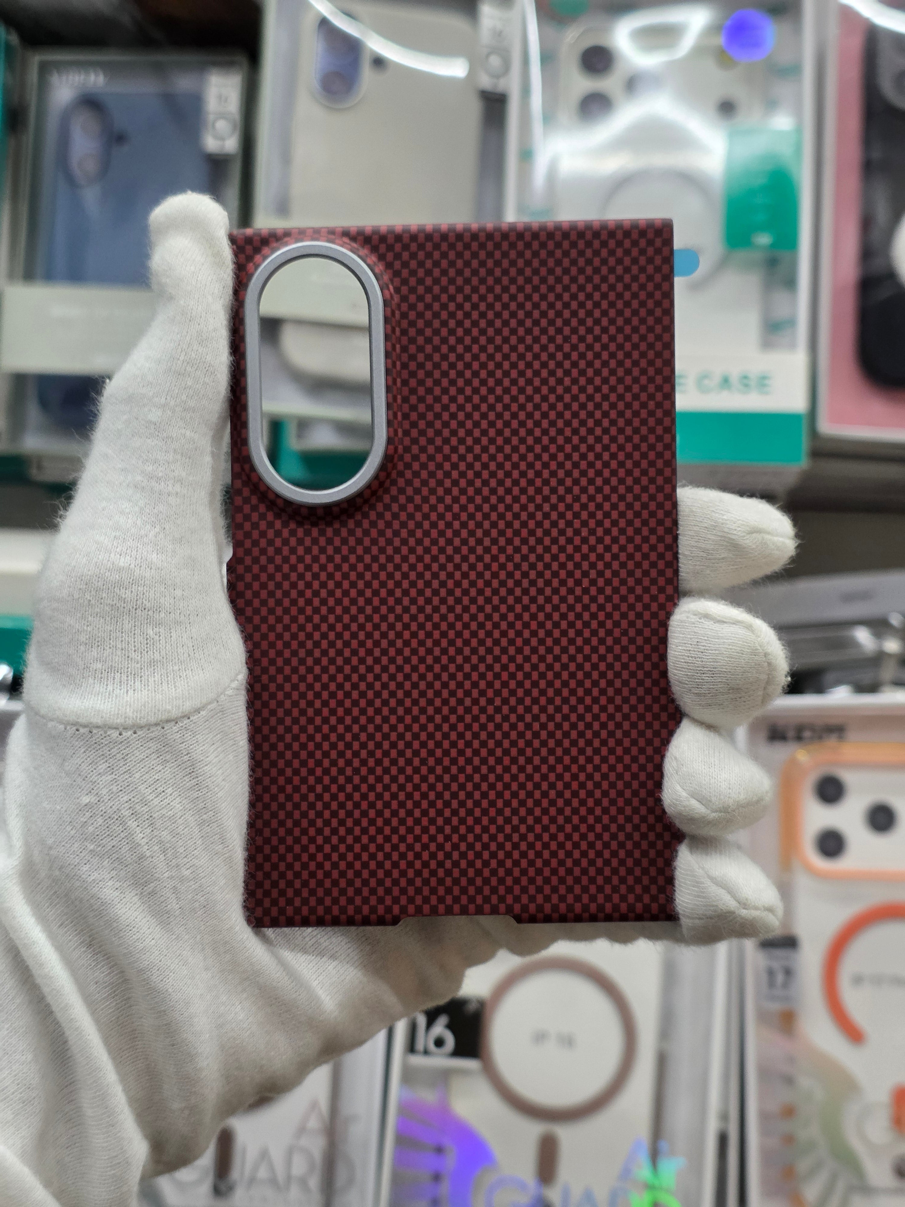 X-Level Mars Magnetic Carbon Fiber Textute Case With Front Frame - Samsung Fold 8