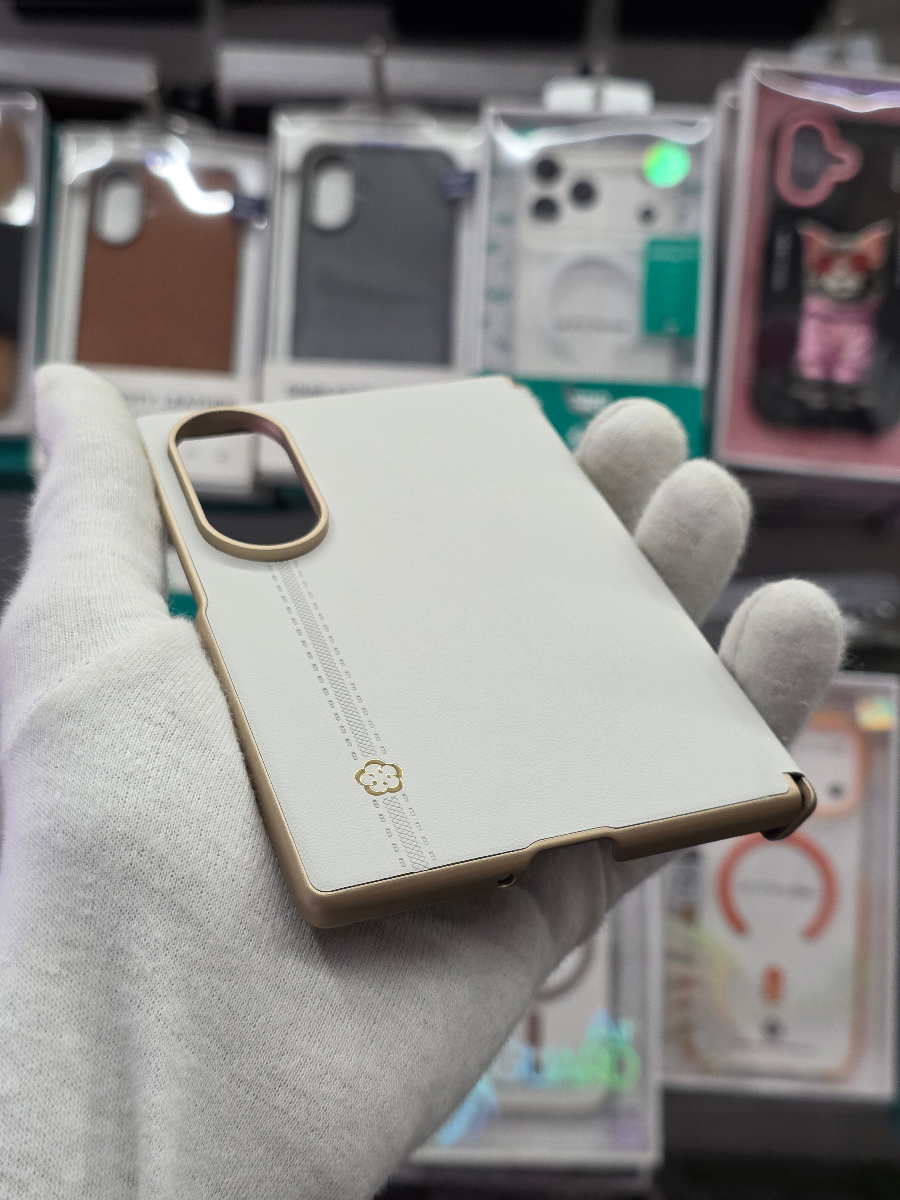 DFANS Pu Leather Chrome Plated Hinge Protection Samsung Z Fold 8 Case