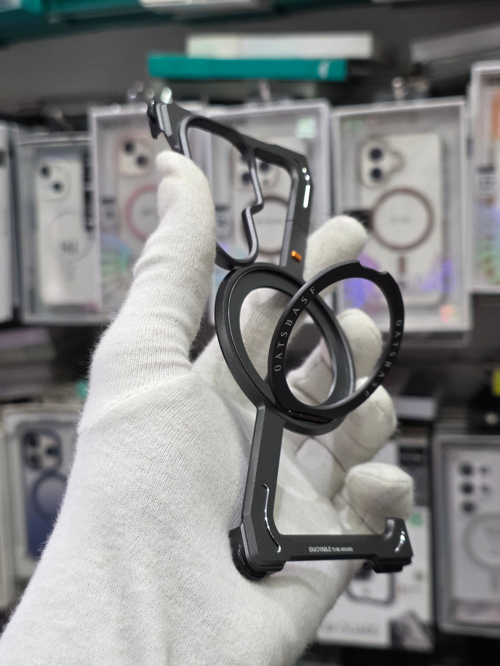 Sleek Z-Shaped Metal Samsung Fold 8 Ultra Cover with 360° Rotating Ring Stand