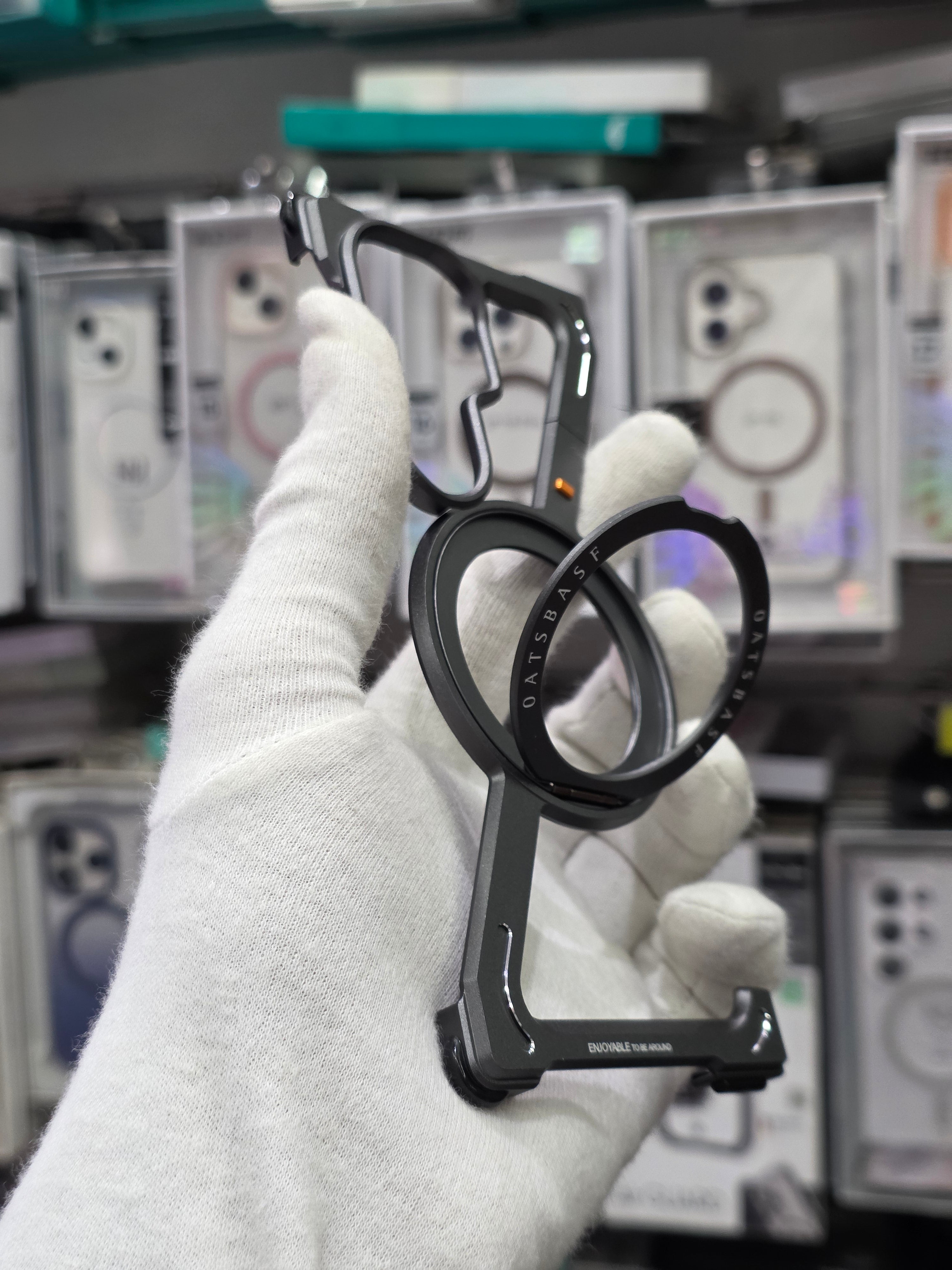 Sleek Z-Shaped Metal Samsung Fold 8 Ultra Cover with 360° Rotating Ring Stand