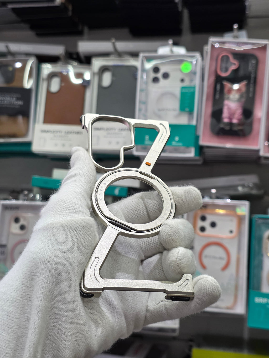 Sleek Z-Shaped Metal Samsung Fold 8 Ultra Cover with 360° Rotating Ring Stand