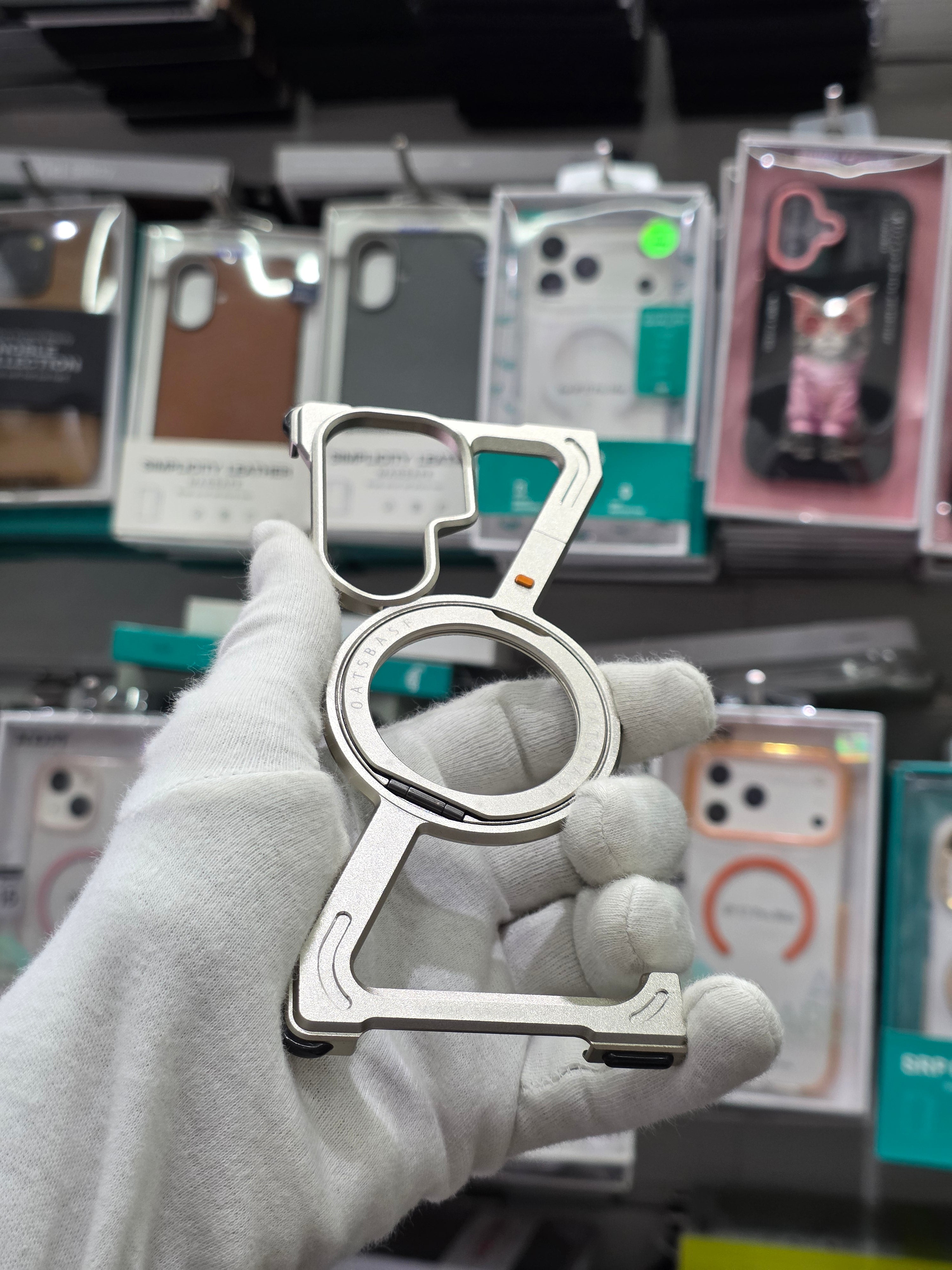 Sleek Z-Shaped Metal Samsung Fold 8 Ultra Cover with 360° Rotating Ring Stand