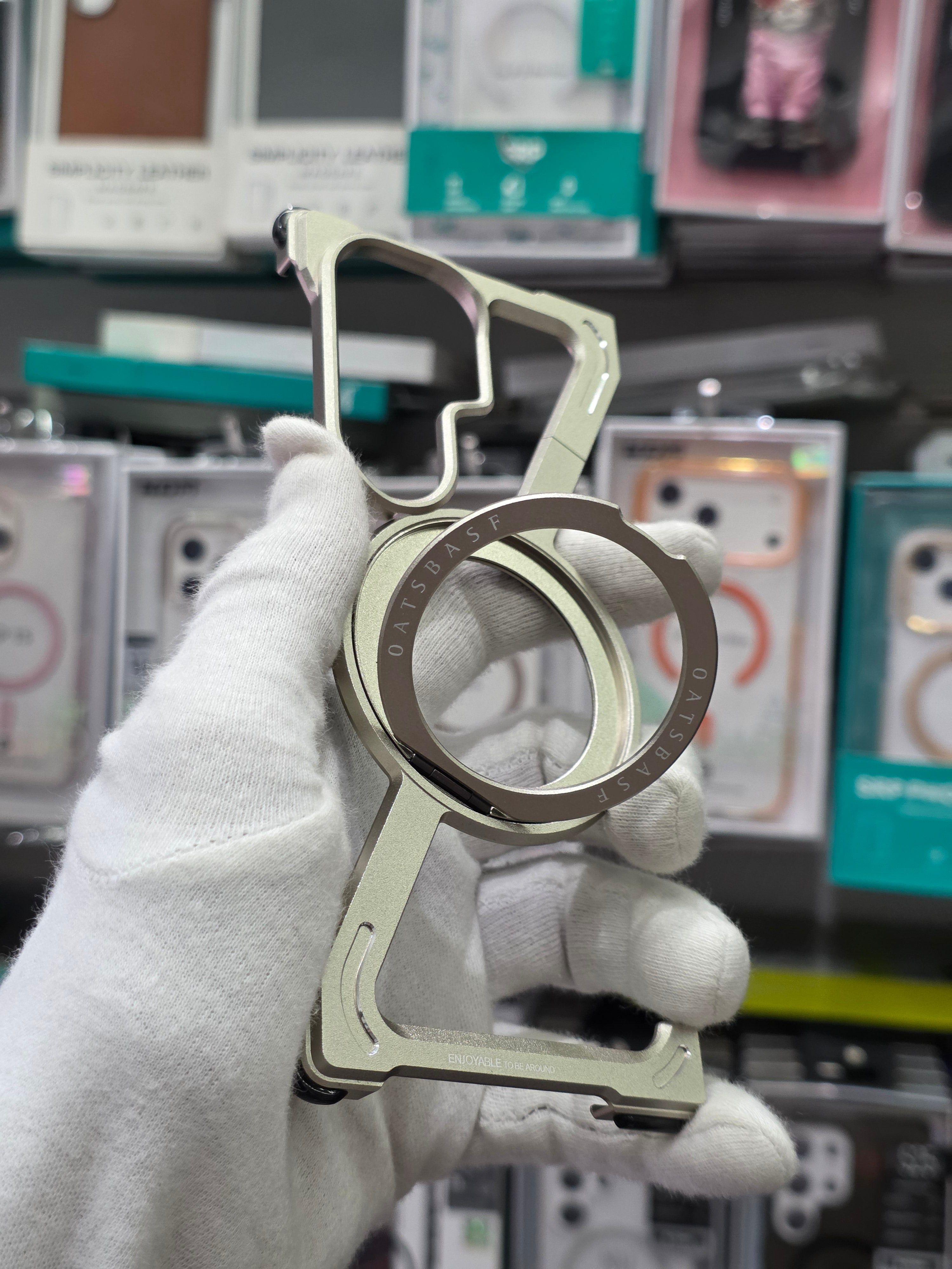 Sleek Z-Shaped Metal Samsung Fold 8 Ultra Cover with 360° Rotating Ring Stand