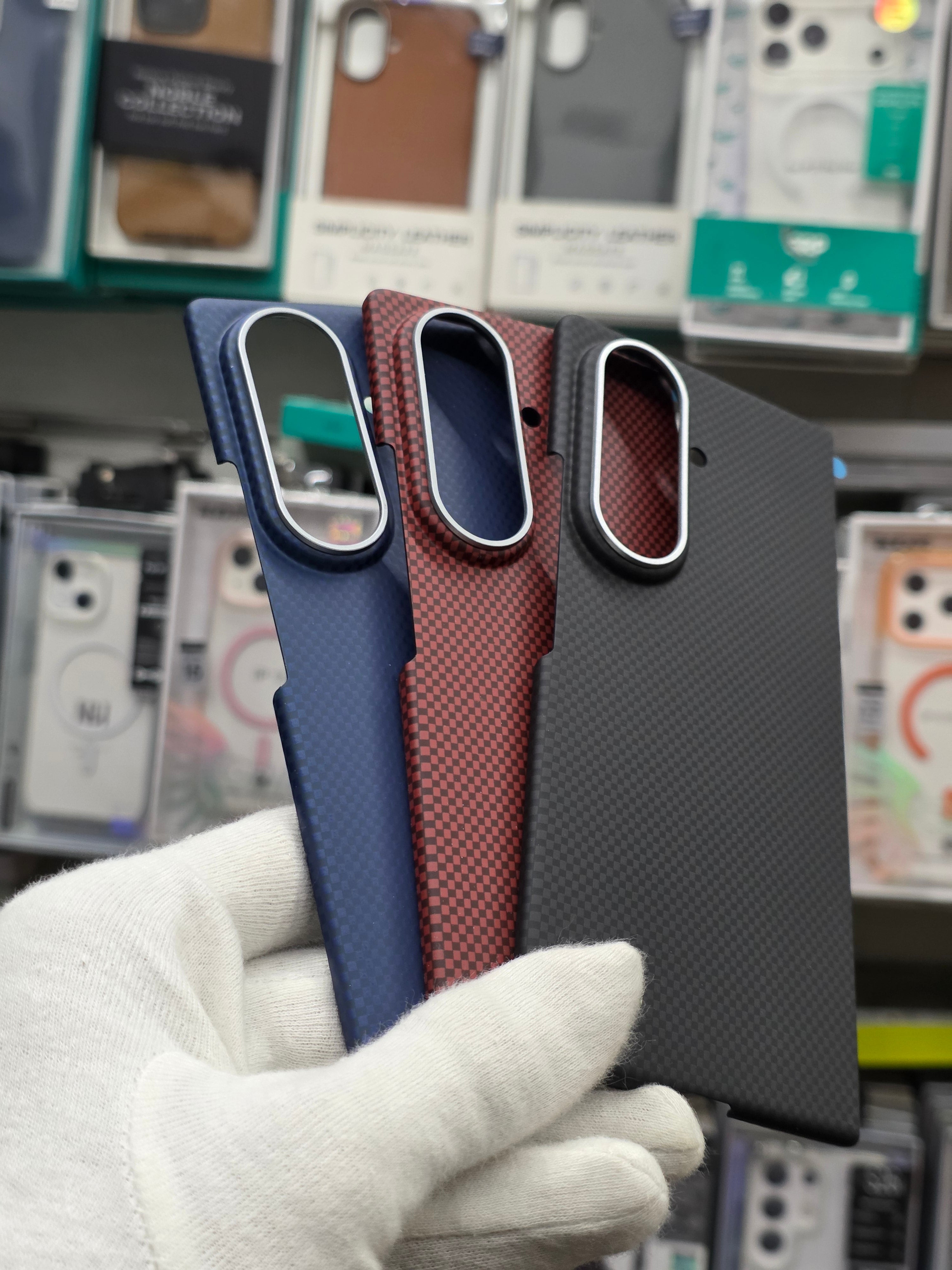 X-Level Mars Magnetic Carbon Fiber Textute Case With Front Frame - Samsung Fold 8 Ultra