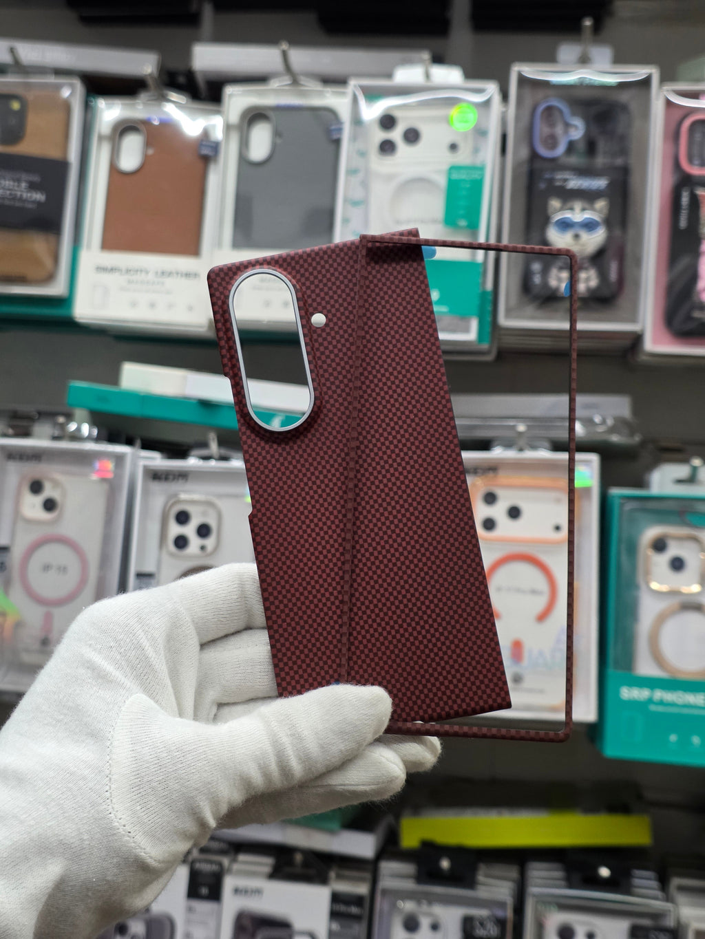 X-Level Mars Magnetic Carbon Fiber Textute Case With Front Frame - Samsung Fold 8 Ultra