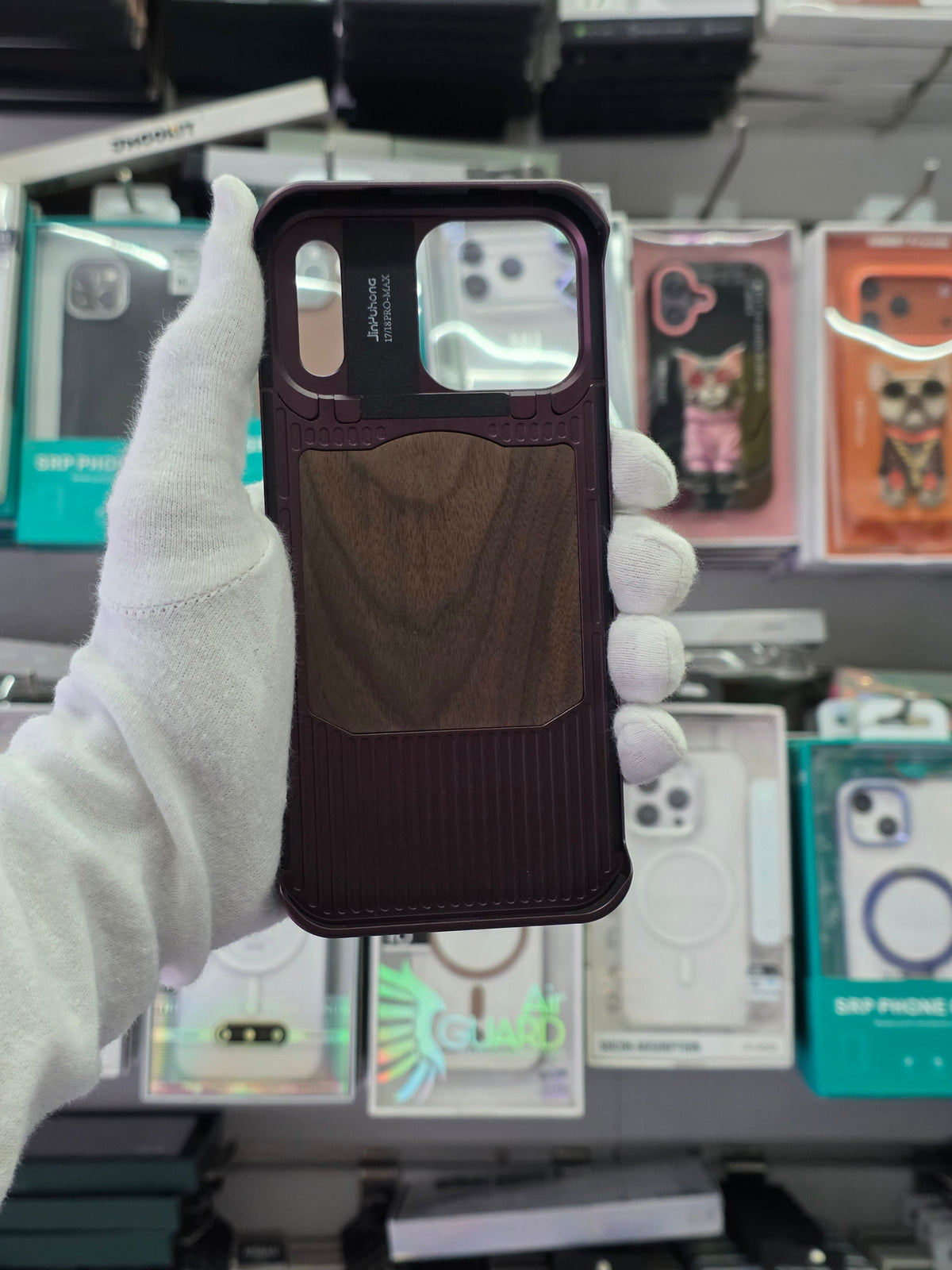 NY Perfume Wooden Metal 360 Stand Case With Magsfe - iPhone 18 Pro Back Cover