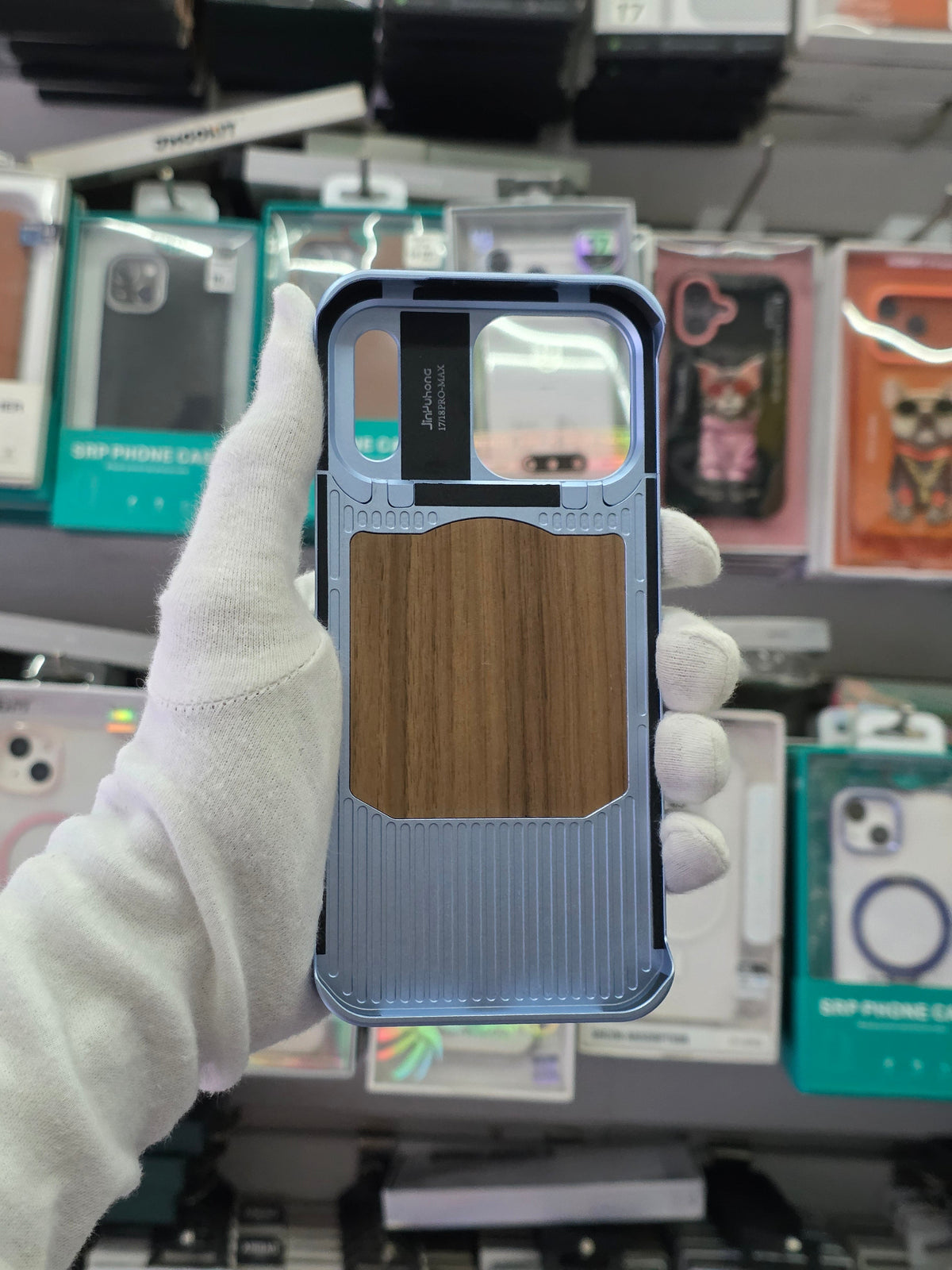 NY Perfume Wooden Metal 360 Stand Case With Magsfe - iPhone 18 Pro Back Cover
