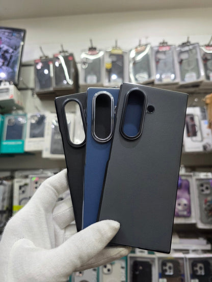 DFANS Pu Leather Chrome Plated Samsung Z Fold 7 Cover