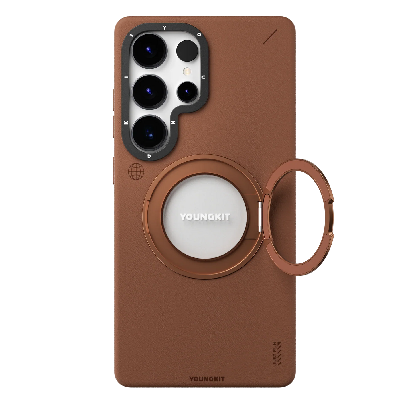 YOUNGKIT Matte Leather Case With Magnetic Stand - Samsung S25 Ultra