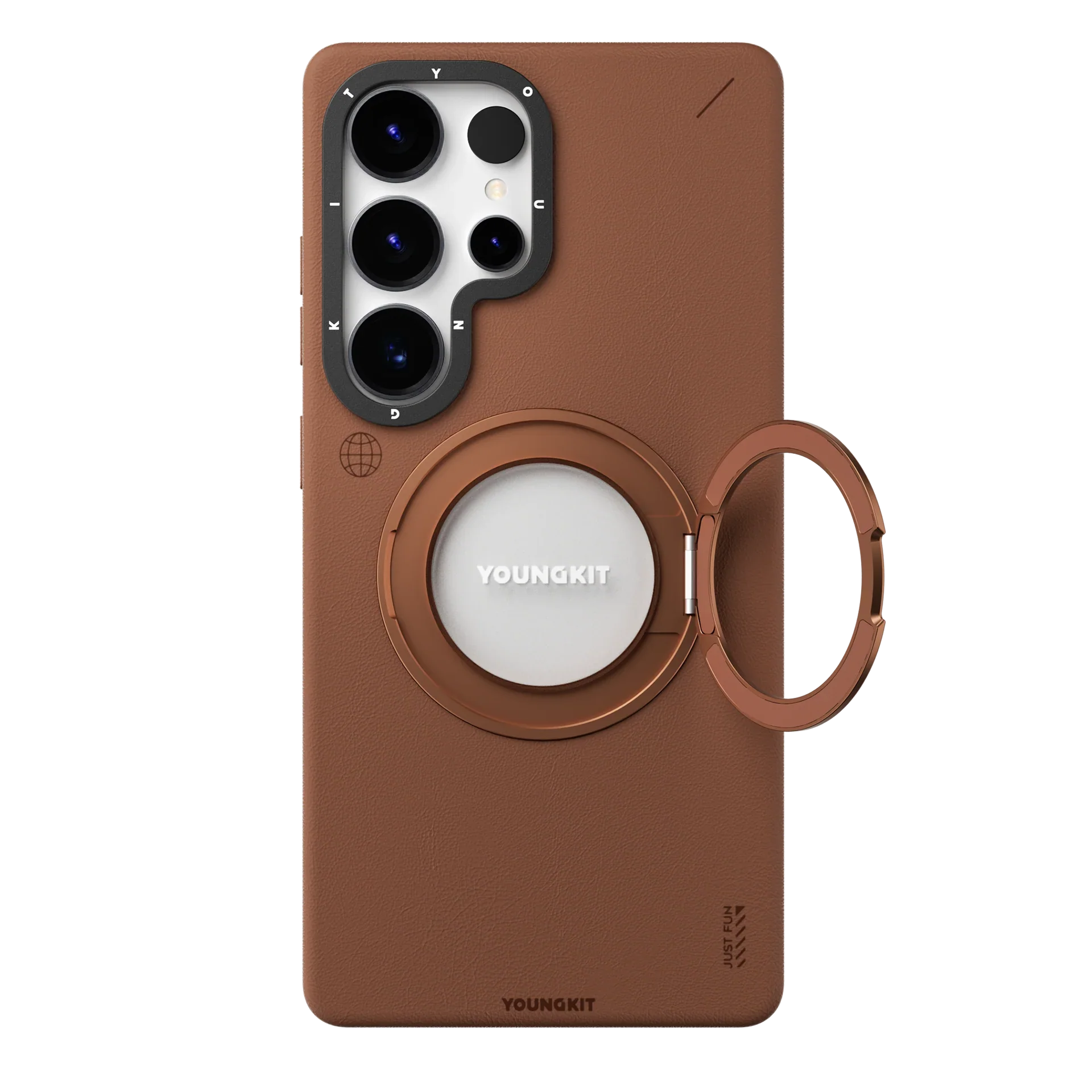 YOUNGKIT Matte Leather Case With Magnetic Stand - Samsung S25 Ultra