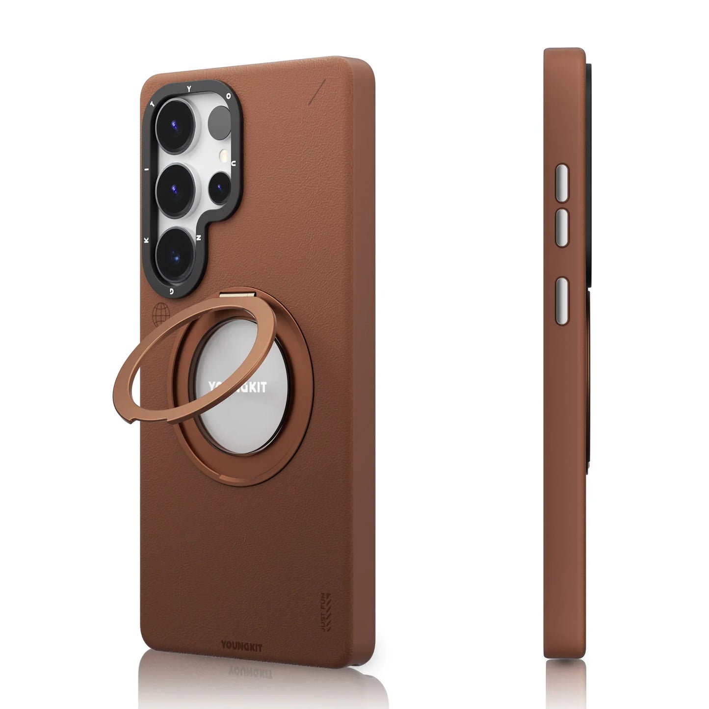 YOUNGKIT Matte Leather Case With Magnetic Stand - Samsung S25 Ultra