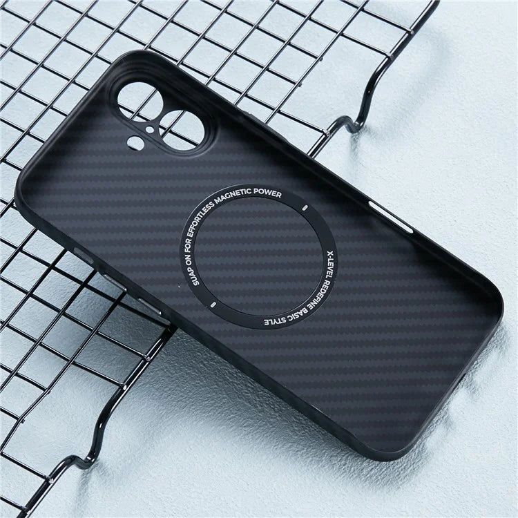 X-LEVEL Magnetic Carbon Fiber Texture Case - iPhone 16 Back Cover
