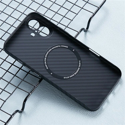 X-LEVEL Magnetic Carbon Fiber Texture Case - iPhone 16 Back Cover