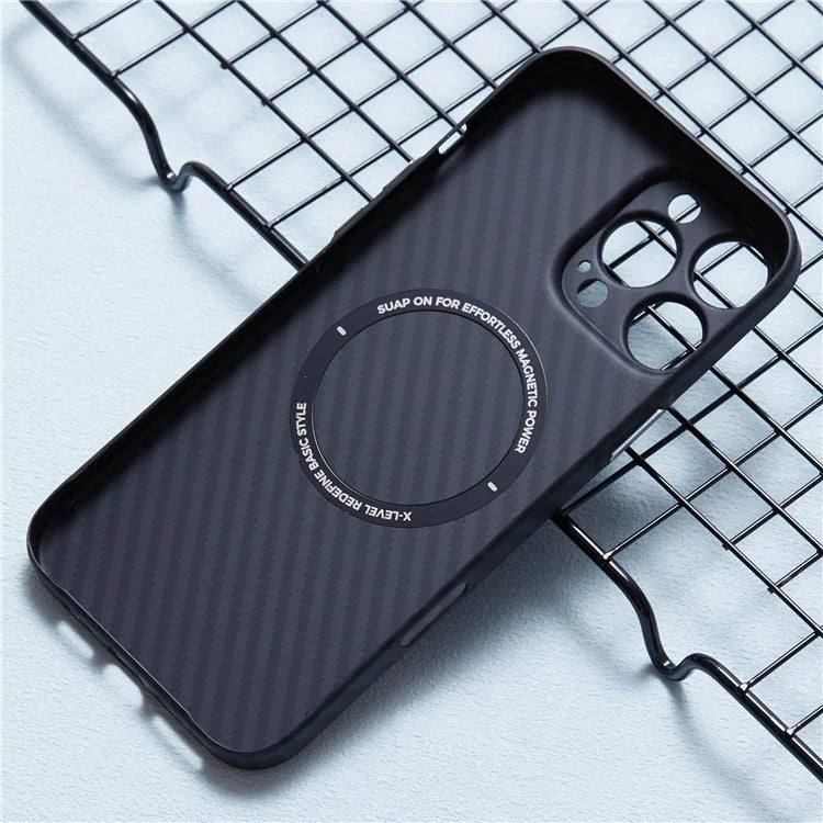 X-LEVEL Magneti Carbon Fiber Texture Case - iPhone 16 Pro Max Back Cover