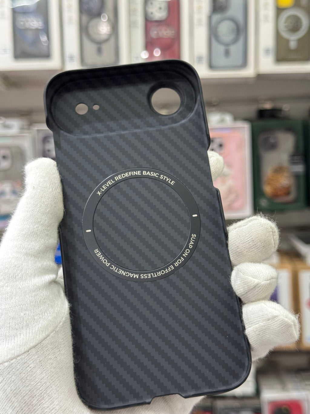 X-LEVEL Magneti Carbon Fiber Texture Case - iPhone 17 Air Back Cover