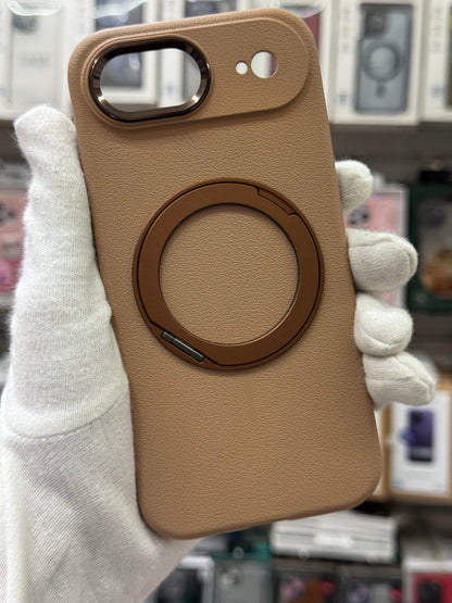 Premium Pu Leather MagSafe Case with 360° Ring Holder - iPhone 17 Air