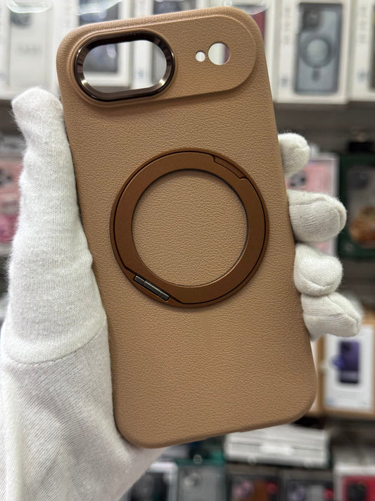 Premium Pu Leather MagSafe Case with 360° Ring Holder - iPhone 17 Air