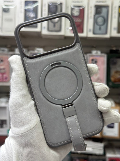J-Case Premium PU Leather MagSafe Cover with Kickstand & Strap - iPhone 17 Pro Back Cover
