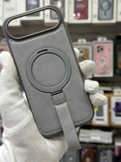 J-Case Premium PU Leather MagSafe Cover with Kickstand & Strap - iPhone 17 Air Back Cover