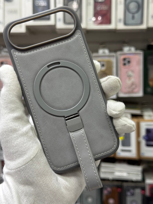 J-Case Premium PU Leather MagSafe Cover with Kickstand & Strap - iPhone 17 Air Back Cover