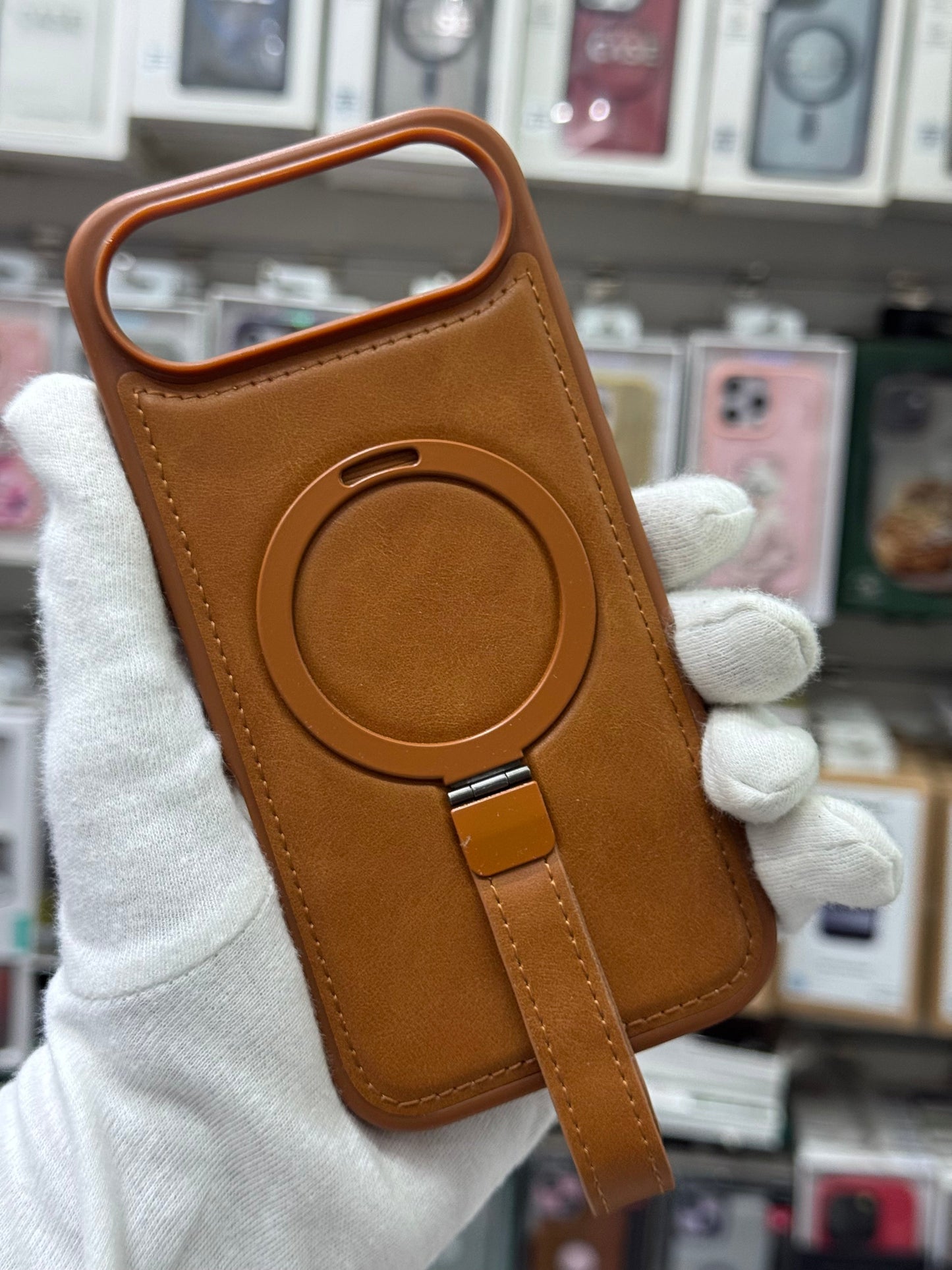 J-Case Premium PU Leather MagSafe Cover with Kickstand & Strap - iPhone 17 Air