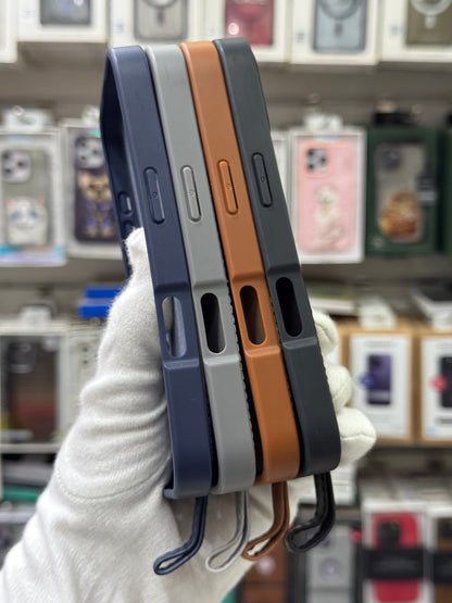 J-Case Premium PU Leather MagSafe Cover with Kickstand & Strap - iPhone 17 Back Cover