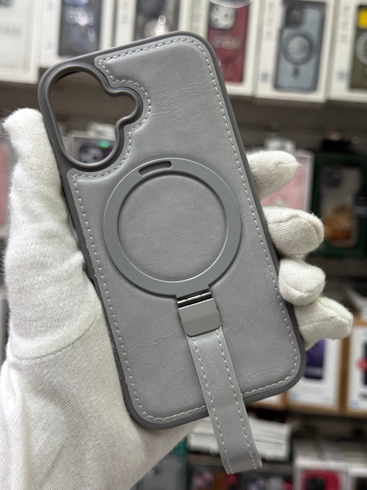 J-Case Premium PU Leather MagSafe Cover with Kickstand & Strap - iPhone 17