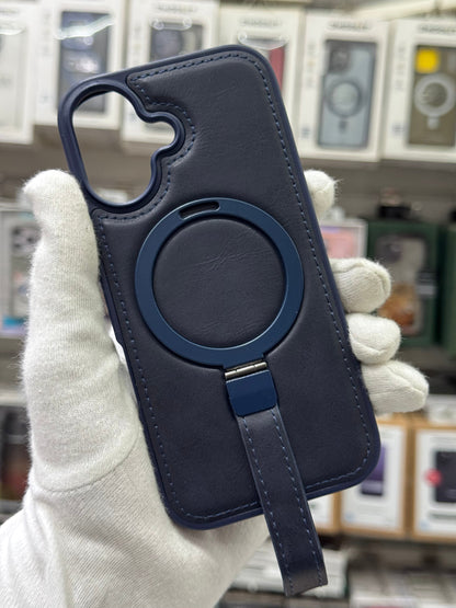 J-Case Premium PU Leather MagSafe Cover with Kickstand & Strap - iPhone 17