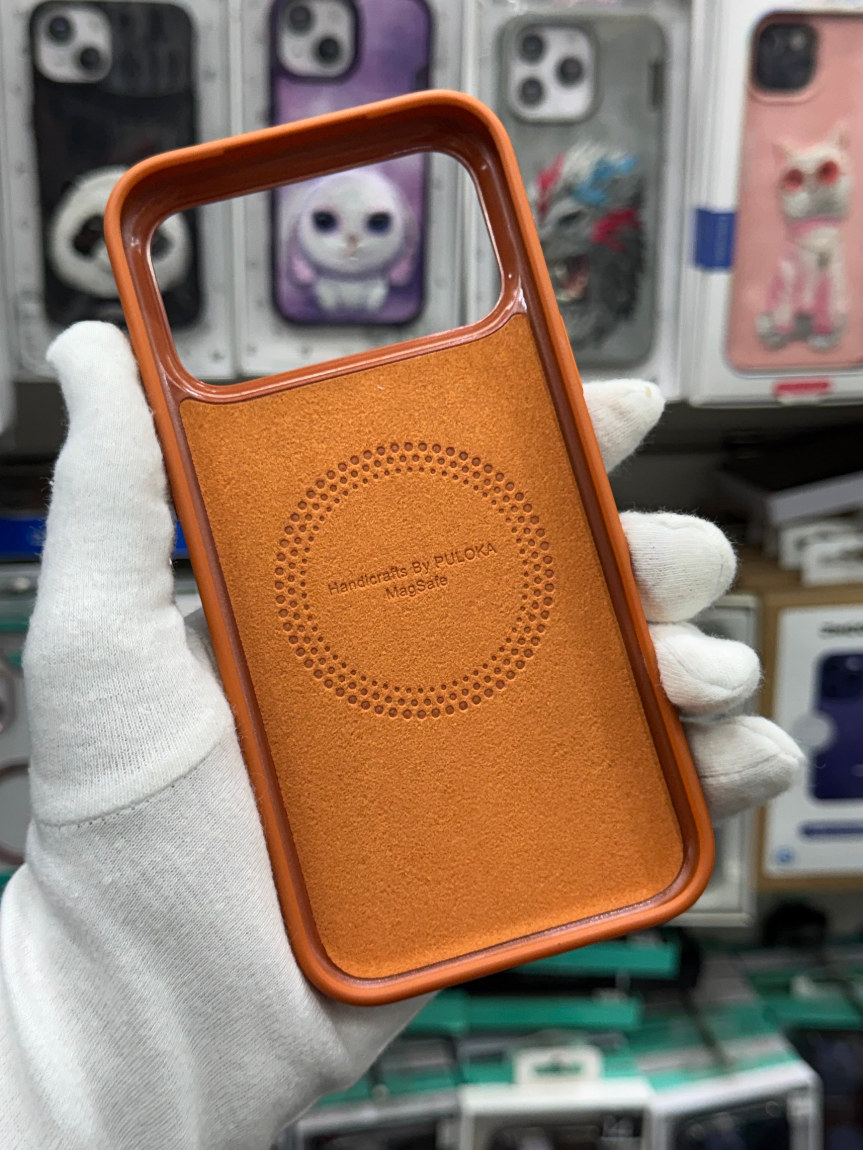 Puloka Leather MagSafe Ring Case - iPhone 17 Pro Back Cover