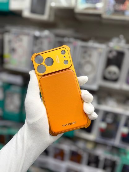 Metal Leather Shockproof Bumper Frame With Magsafe - iPhone 17 Pro