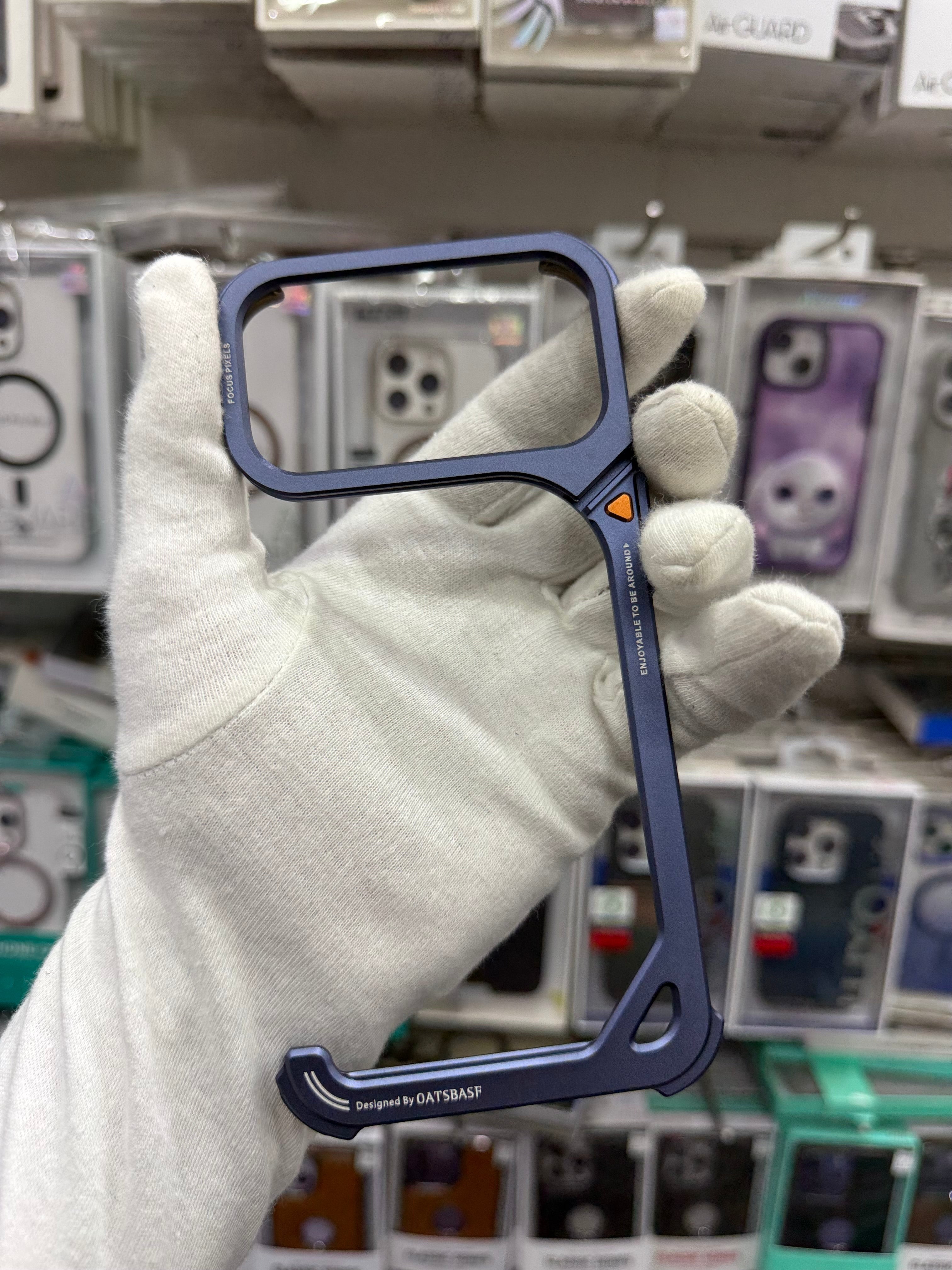 Metal Bumper Frame Case With Bracket Stand - iPhone 17 Pro Back Cover