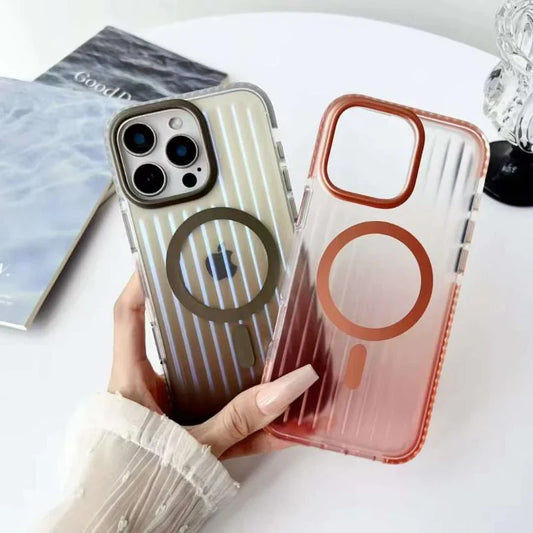 SRP Stripe Texture Hard PC Clear Magsafe Case - iPhone 16 Pro Max Back Cover