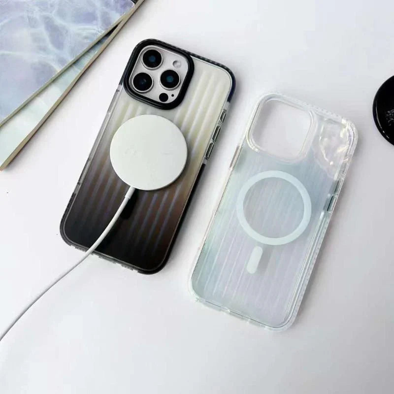 SRP Stripe Texture Hard PC Clear Magsafe Case - iPhone 16 Pro Back Cover