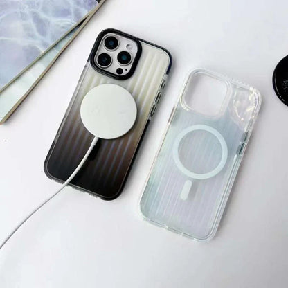 SRP Stripe Texture Hard PC Clear Magsafe Case - iPhone 16 Pro Back Cover