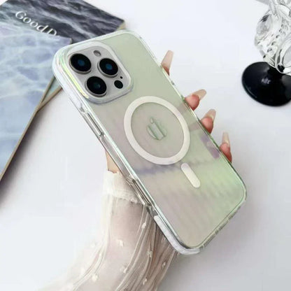 SRP Stripe Texture Hard PC Clear Magsafe Case - iPhone 16 Pro Back Cover