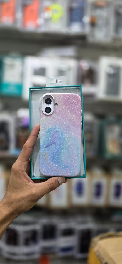SRP Glittery Pastel Swirl Case WIth MagSafe - iPhone 16 Back Cover