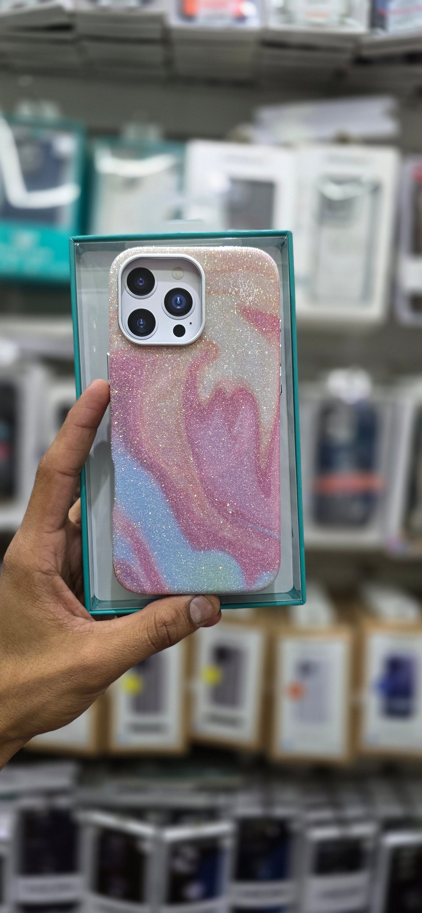 SRP Glittery Pastel Swirl Case WIth MagSafe - iPhone 16 Pro Max Back Cover