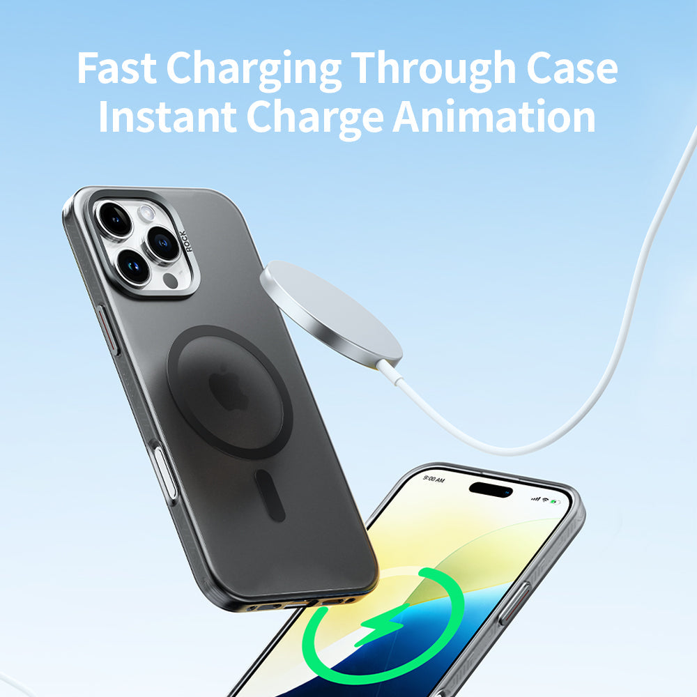 Rock Matte Series with Magnetic(Semi-Transparent ) iPhone 16 Pro Max Back Cover