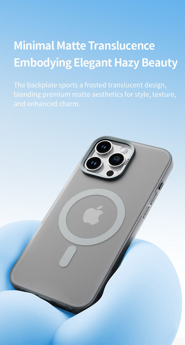 Rock Matte Series with Magnetic(Semi-Transparent ) iPhone 16 Pro Back Cover