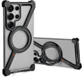 Sleek Z-Shaped Metal Case with 360° Rotating Ring Stand for Samsung S25 Ultra