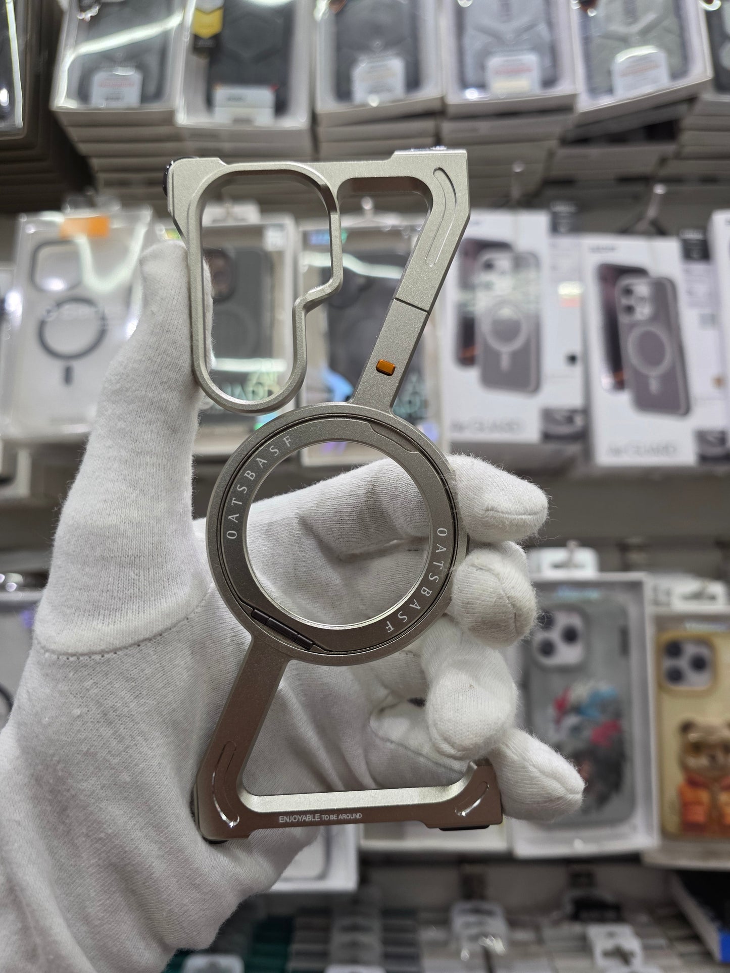 Sleek Z-Shaped Metal Samsung Fold 7 Cover with 360° Rotating Ring Stand