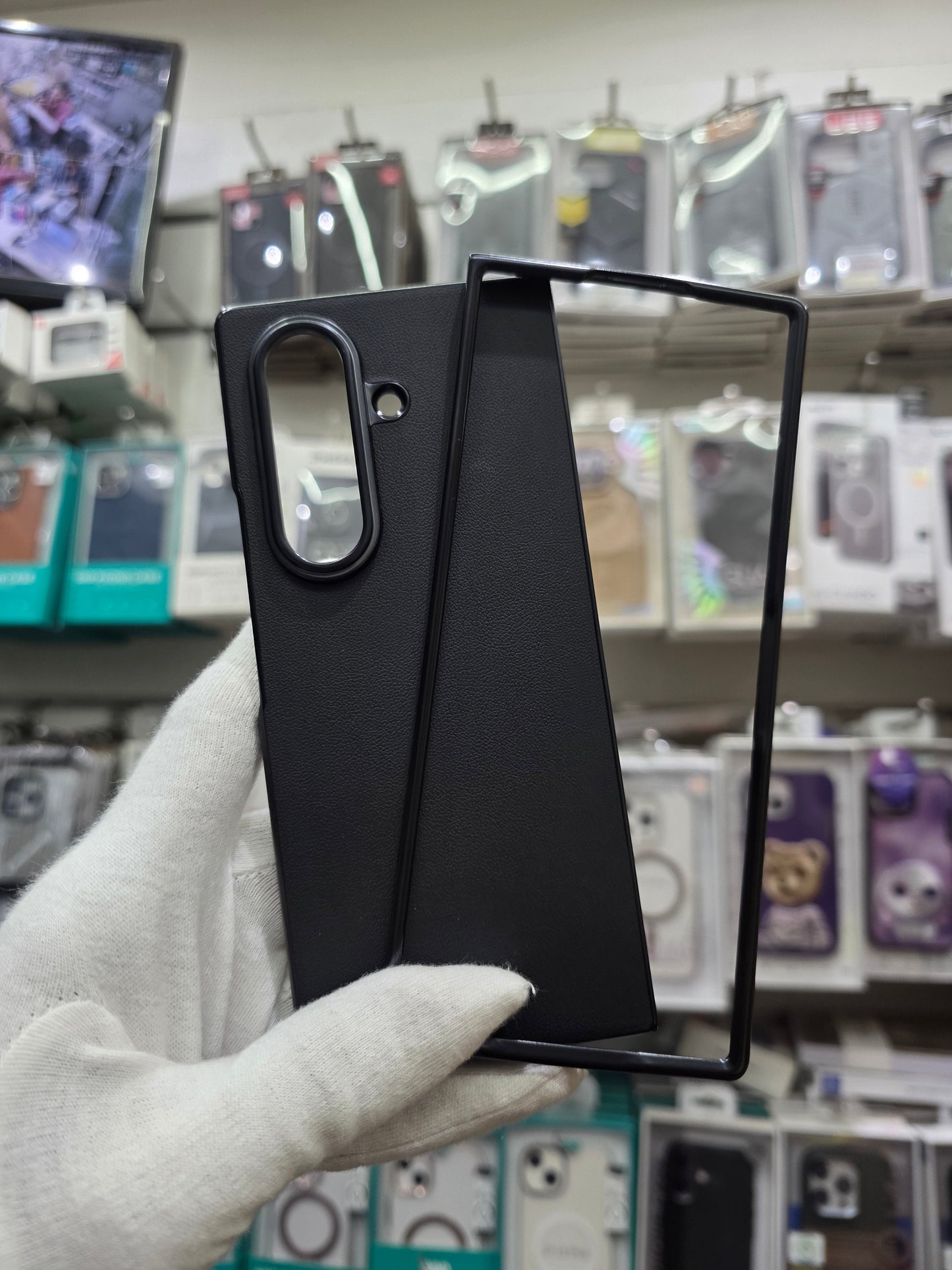 DFANS Pu Leather Chrome Plated Samsung Z Fold 7 Cover