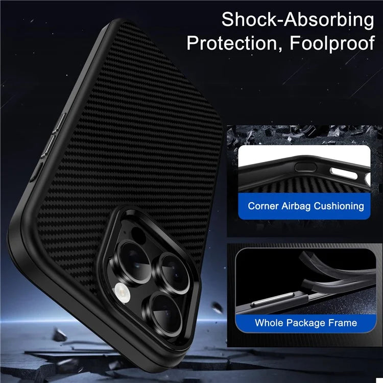 DULERO TPU Case Carbon Fiber Texture - iPhone 16 Pro Back Cover