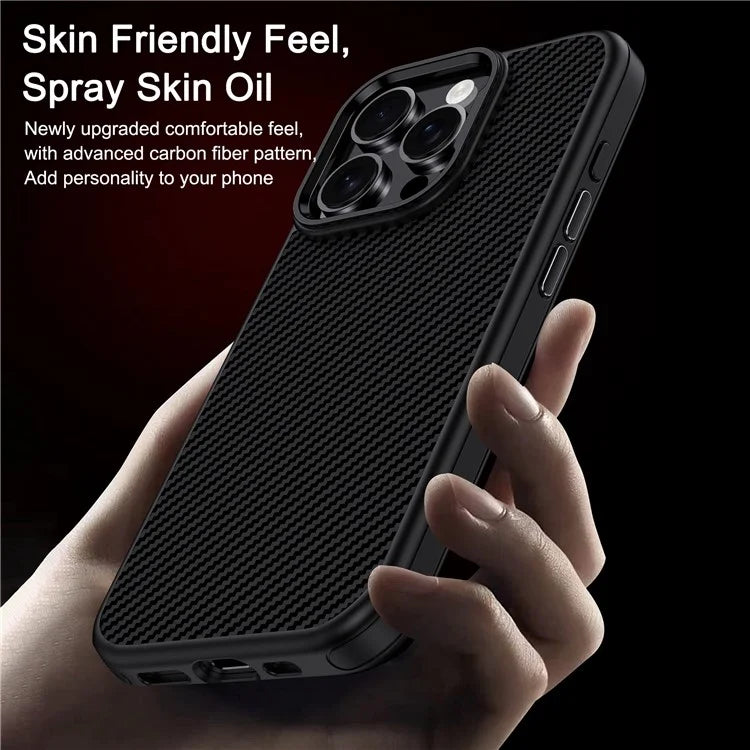 DULERO TPU Case Carbon Fiber Texture - iPhone 16 Pro Back Cover