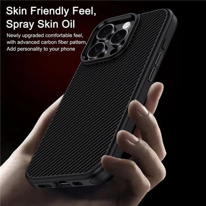 DULERO TPU Case Carbon Fiber Texture - iPhone 16 Pro Back Cover